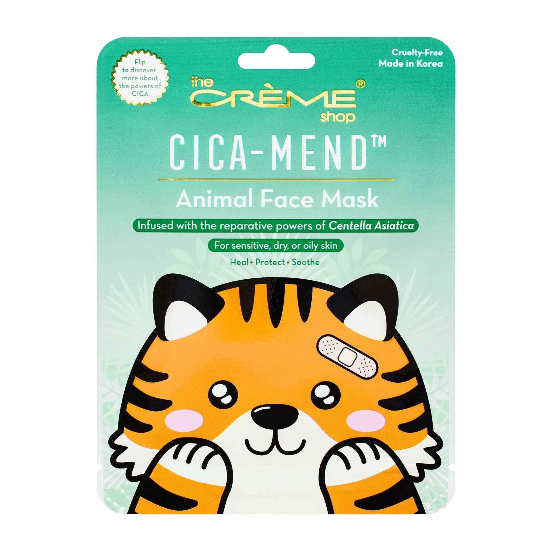 The Creme Shop CICA MEND ANIMATED TIGER FACE MASK.