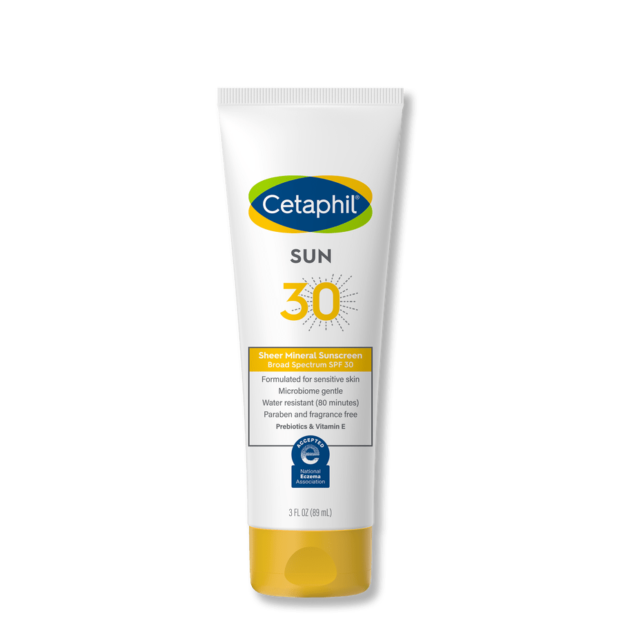 Cetaphil SHEER MINERAL SUNSCREEN BROAD SPECTRUM SPF 30.