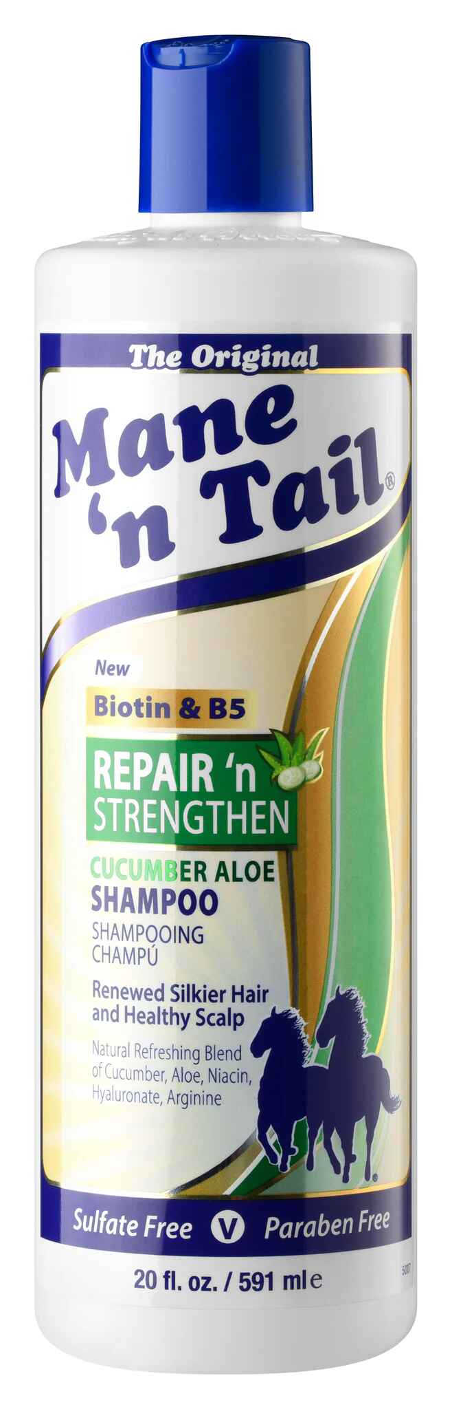 Mane n Tail REPAIR N STRENGTHEN SHAMPOO 20OZ CUCUMBER ALOE and BIOTIN.