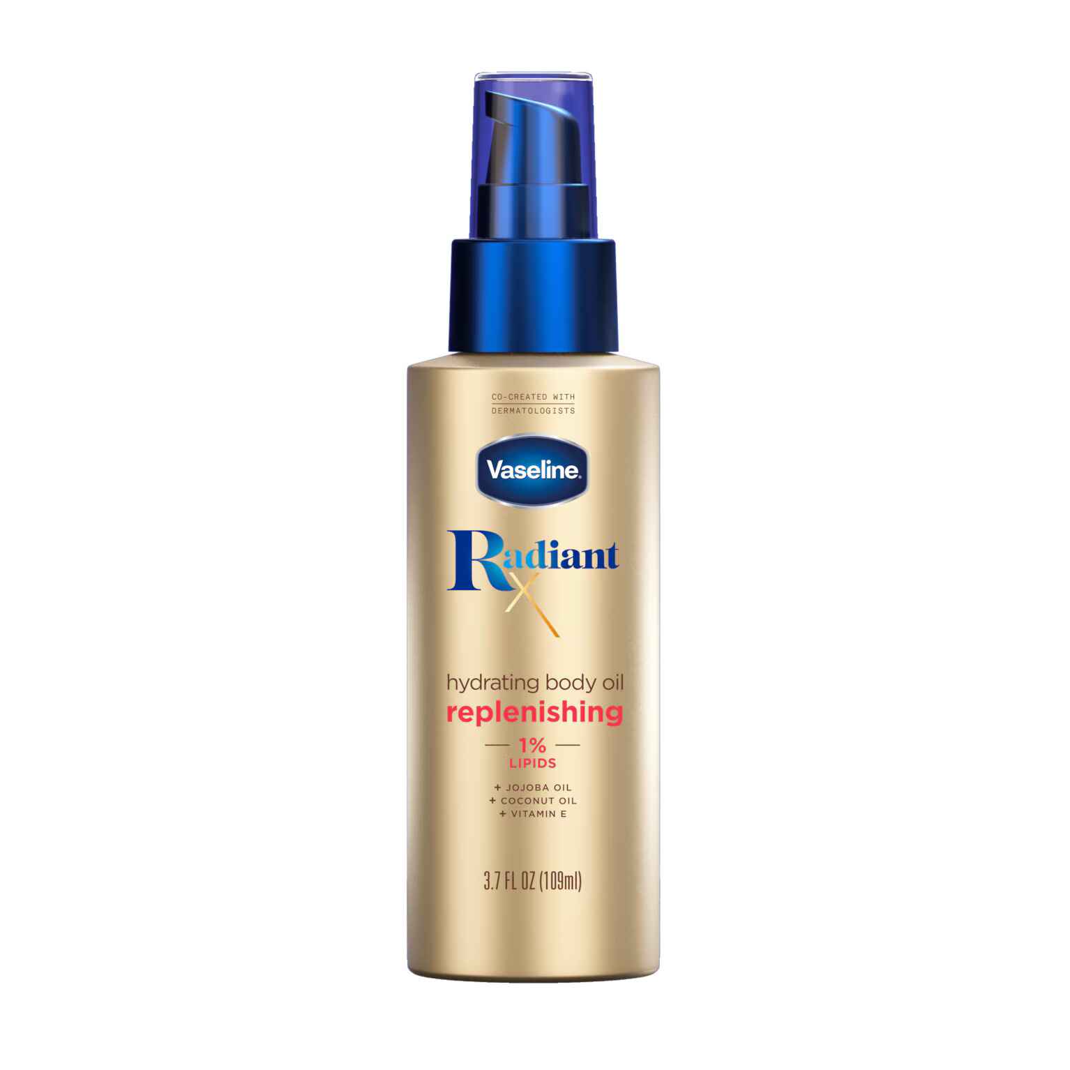 VASELINE RADIANT X REPLENISHING HYDRATING BODY OIL.
