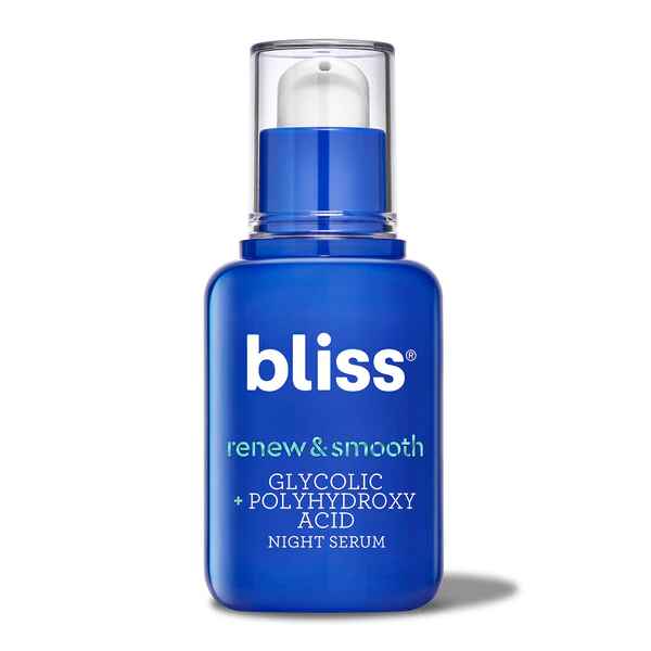 Bliss Renew and Smooth Night Glycolic Acid Serum.