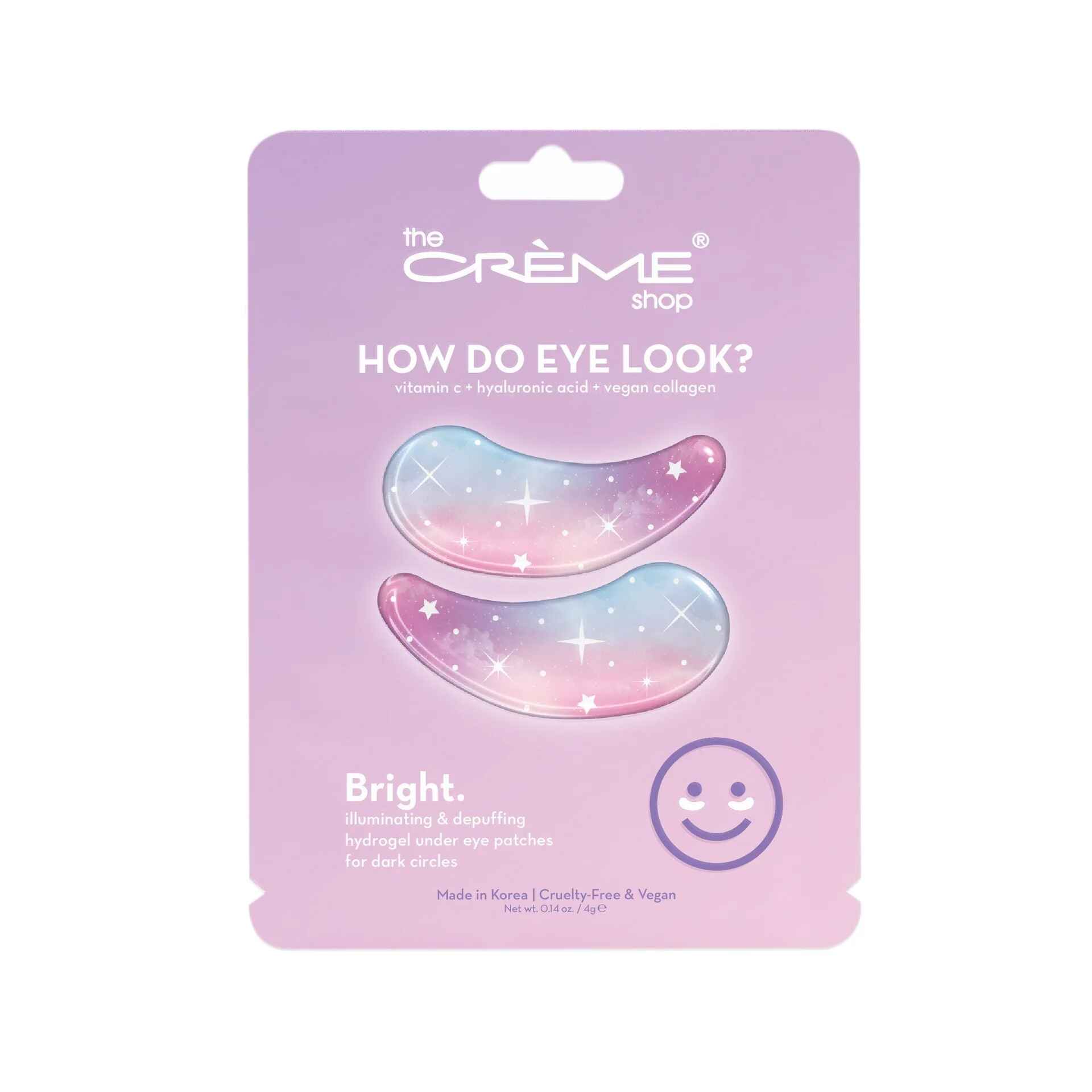The Creme Shop HOW DO EYE LOOK BRIGHT UNDER EYE PATCHES FOR BRIGHTENING DEPUFFING.