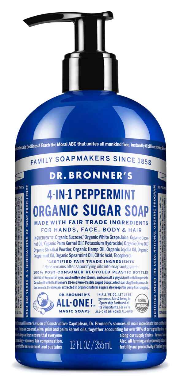 Dr Bronners PEPPERMINT ORGANIC SUGAR SOAPS.