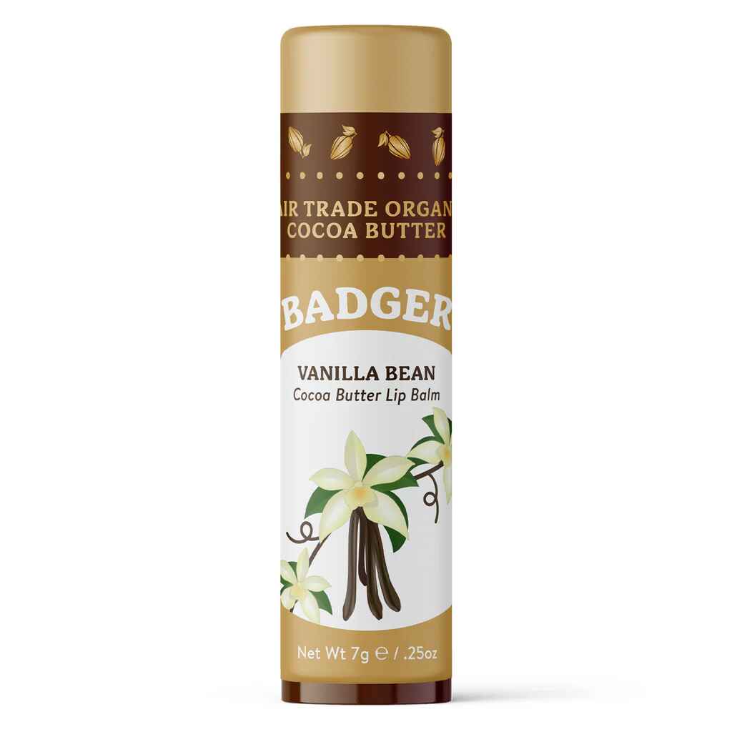 Badger Cocoa Butter Lip Balm - Vanilla Bean.