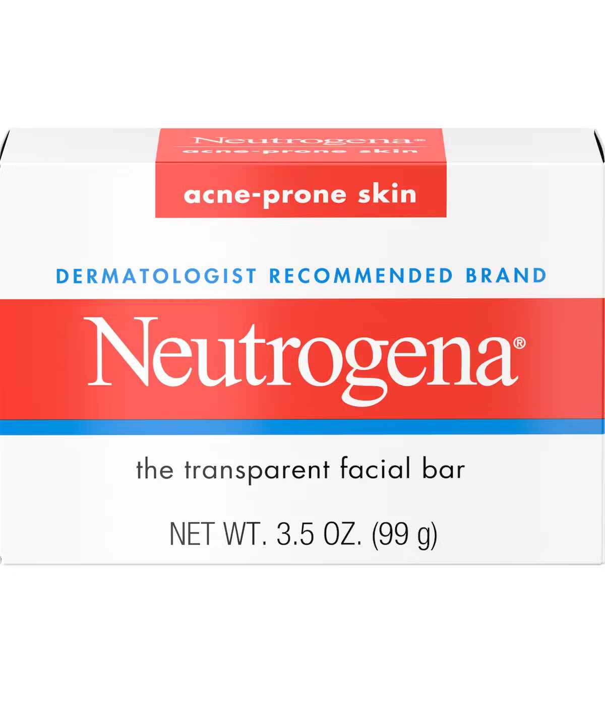 Neutrogena Glycerin Soap Bar for Acne Prone Skin Dye-Free Non Comedogenic.