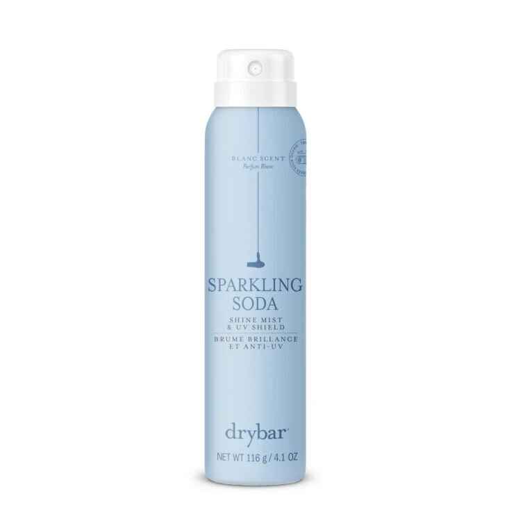Drybar Sparkling Soda Shine Mist and UV Shield.