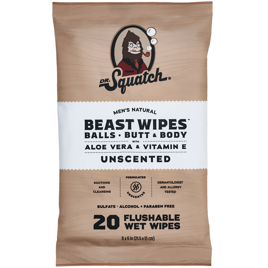Dr Squatch UNSCENTED WIPES.