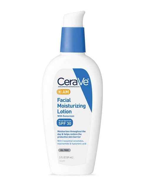 CeraVe AM Facial Moisturizing Lotion with Sunscreen.