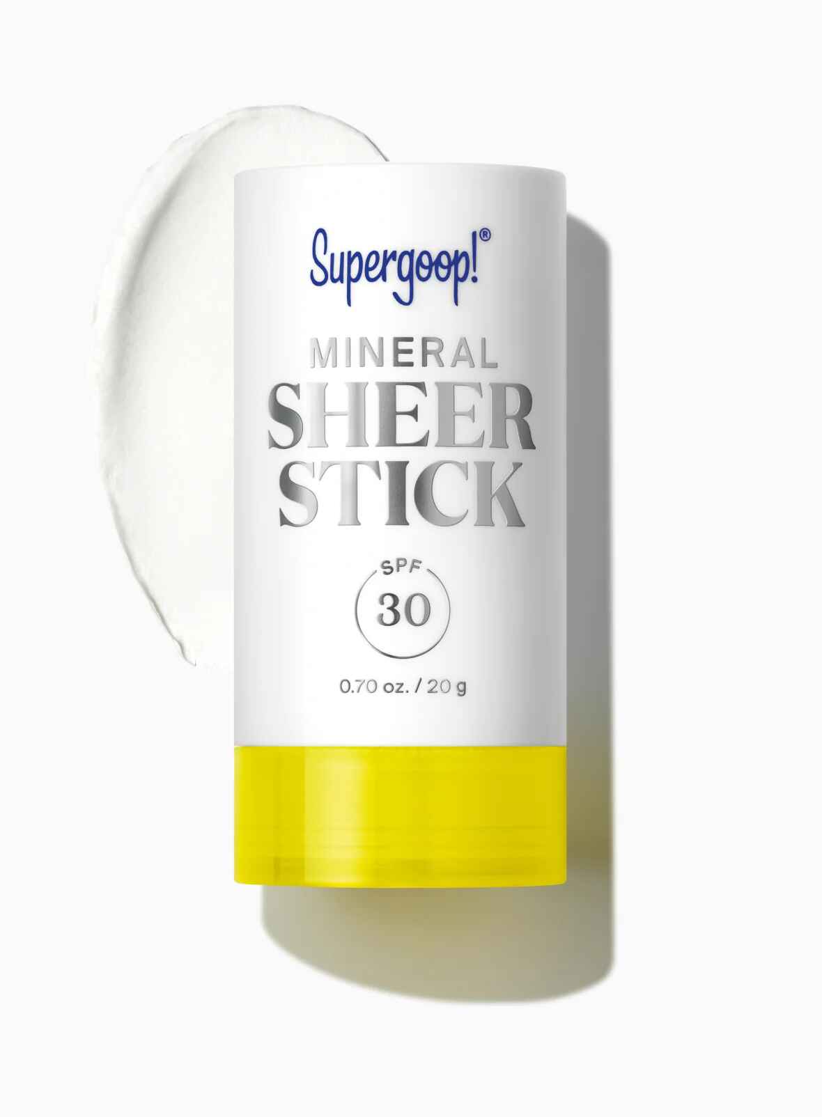 Supergoop Mineral Sheer Stick SPF 30.