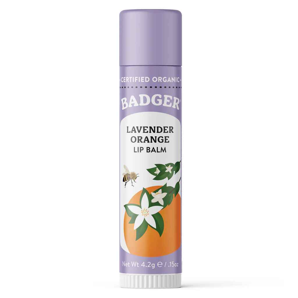 Badger Classic Lip Balm - Lavender Orange.