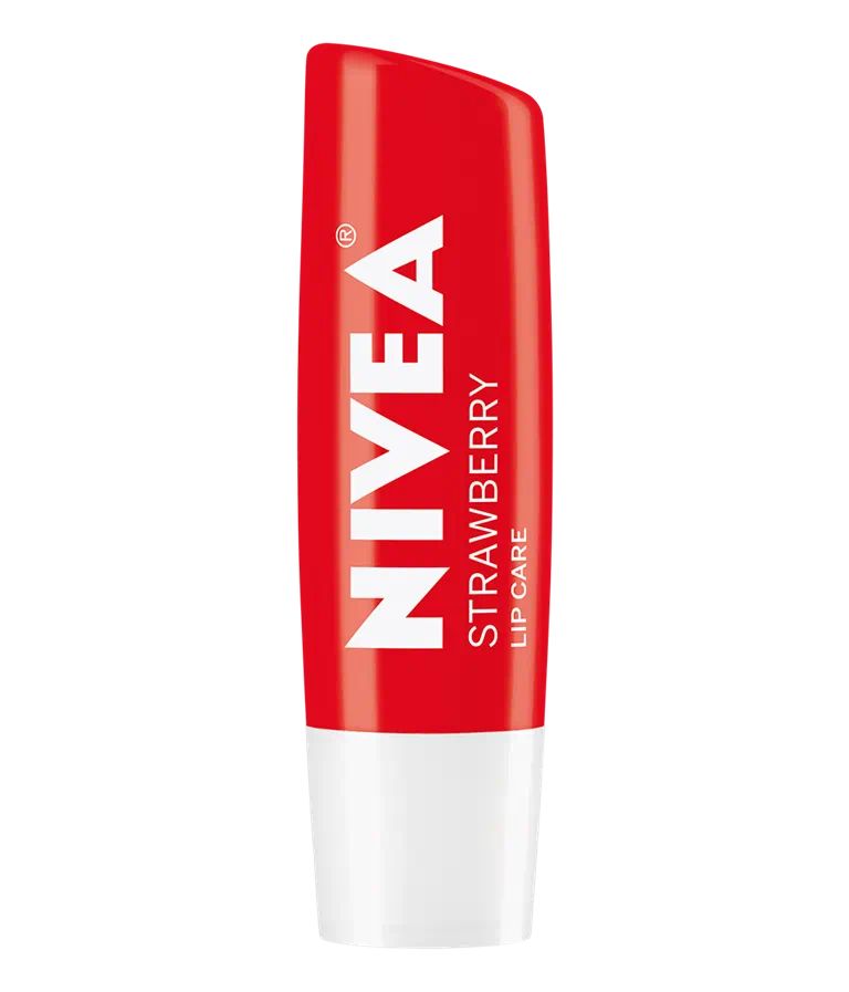Nivea STRAWBERRY LIP CARE.