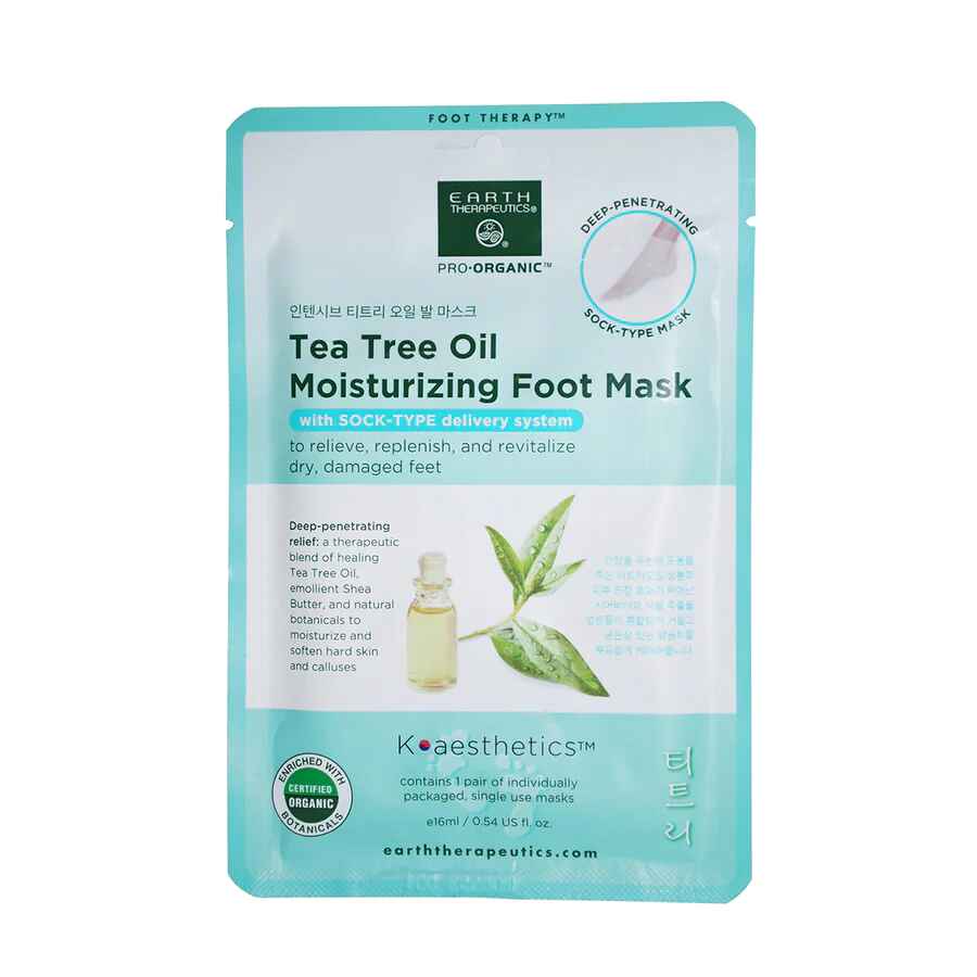 earth Tea Tree Oil Moisturizing Foot Mask Pair.