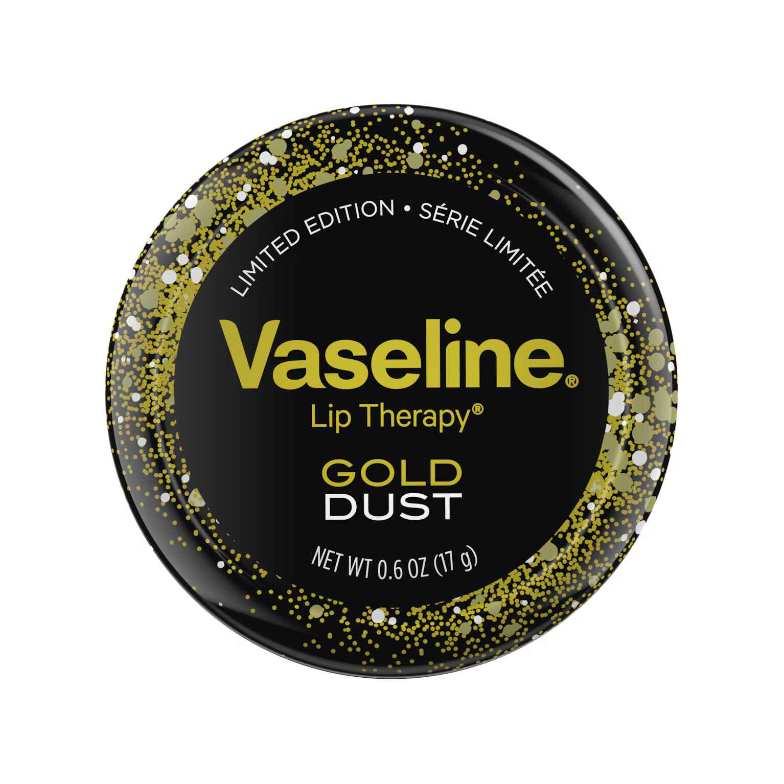 VASELINE LIP THERAPY GOLD DUST TIN.