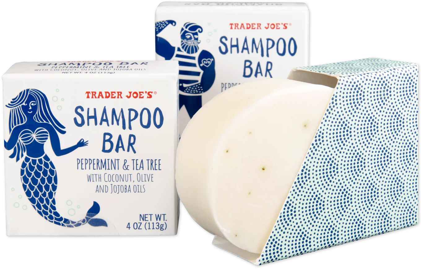 Trader Joes Peppermint and Tea Tree Shampoo Bar.