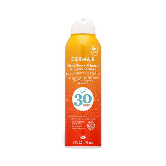 Derma E Ultra Sheer Mineral Body Sunscreen Mist SPF 30.