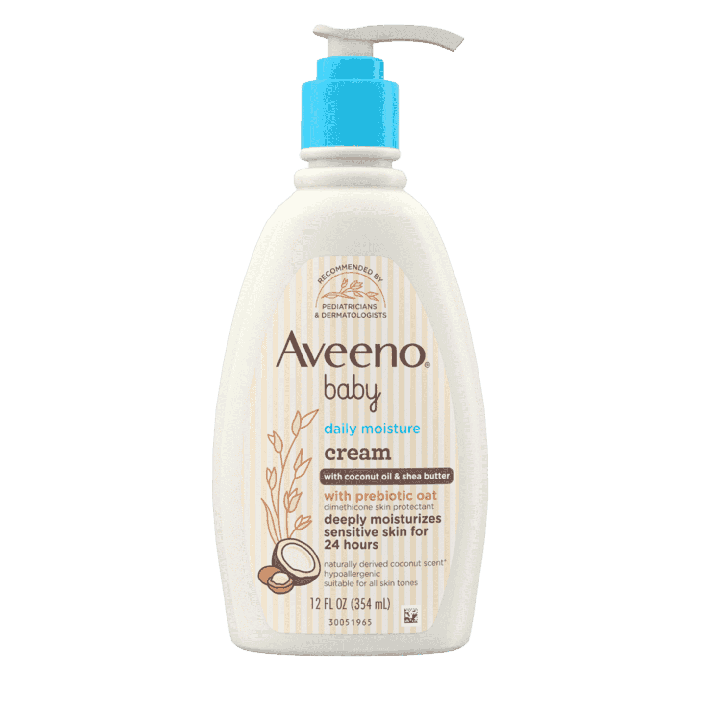AVEENO BABY DAILY MOISTURIZING CREAM WITH PREBIOTIC OAT, COCONUT OIL & SHEA BUTTER.