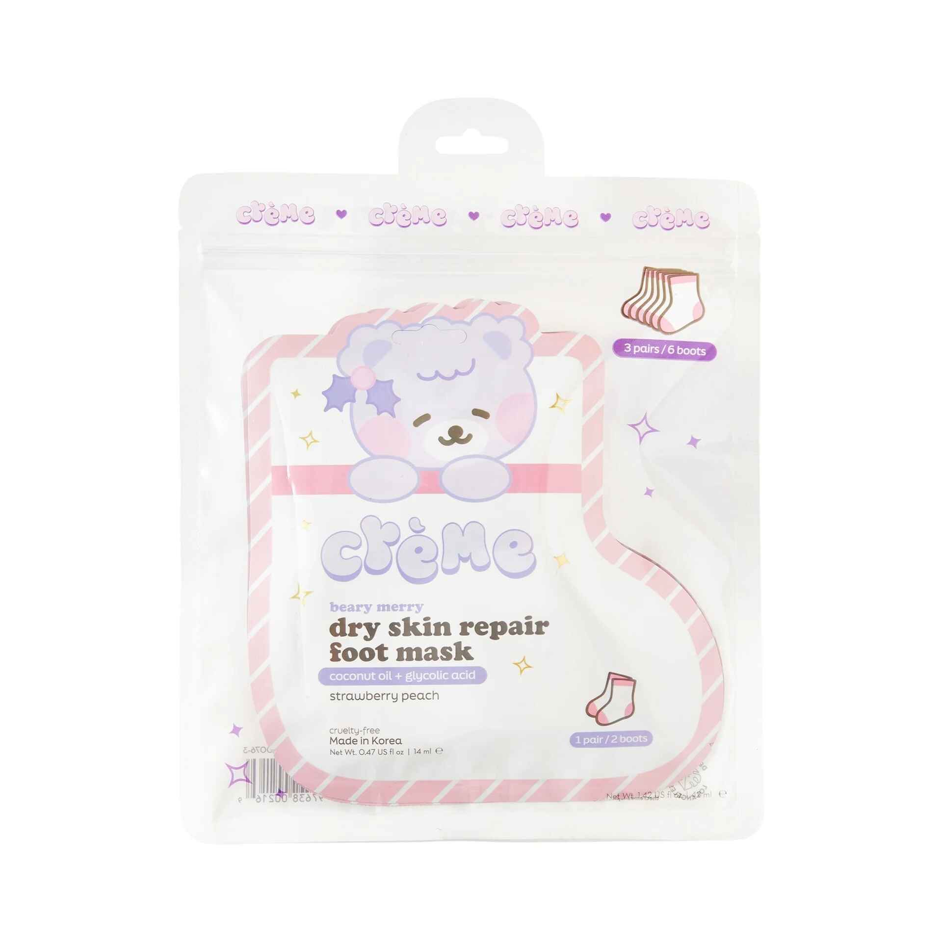 The Creme Shop BEARY MERRY HOLIDAY FOOT MASK.
