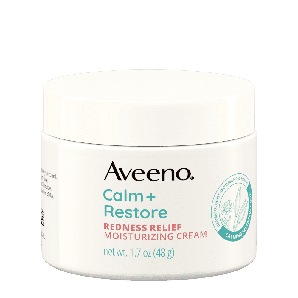 AVEENO CALM + RESTORE™ REDNESS RELIEF MOISTURIZING CREAM.