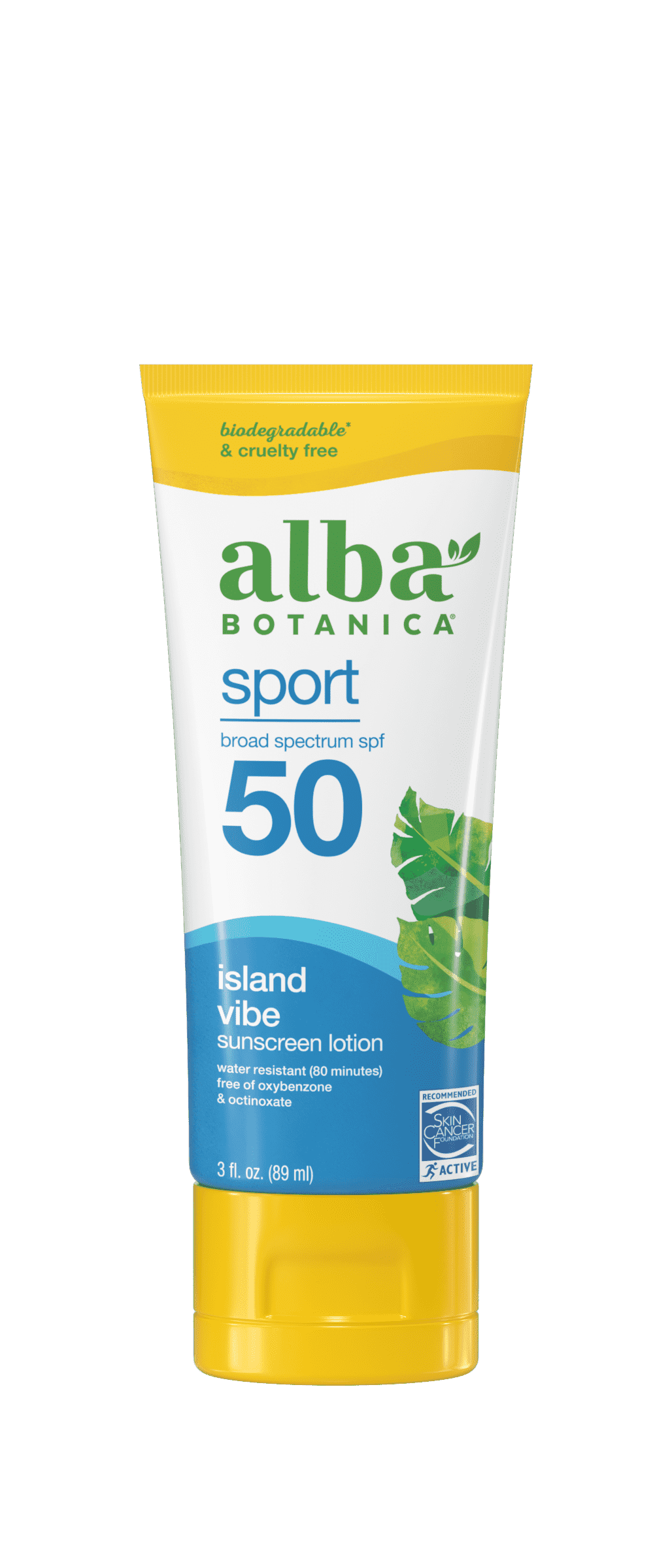 Alba Botanical Sport Sunscreen Island Vibe Sunscreen Lotion SPF 50.