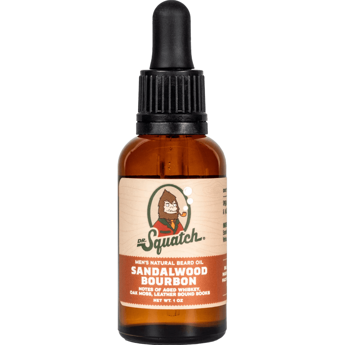 Dr Squatch SANDALWOOD BOURBON BEARD OIL.