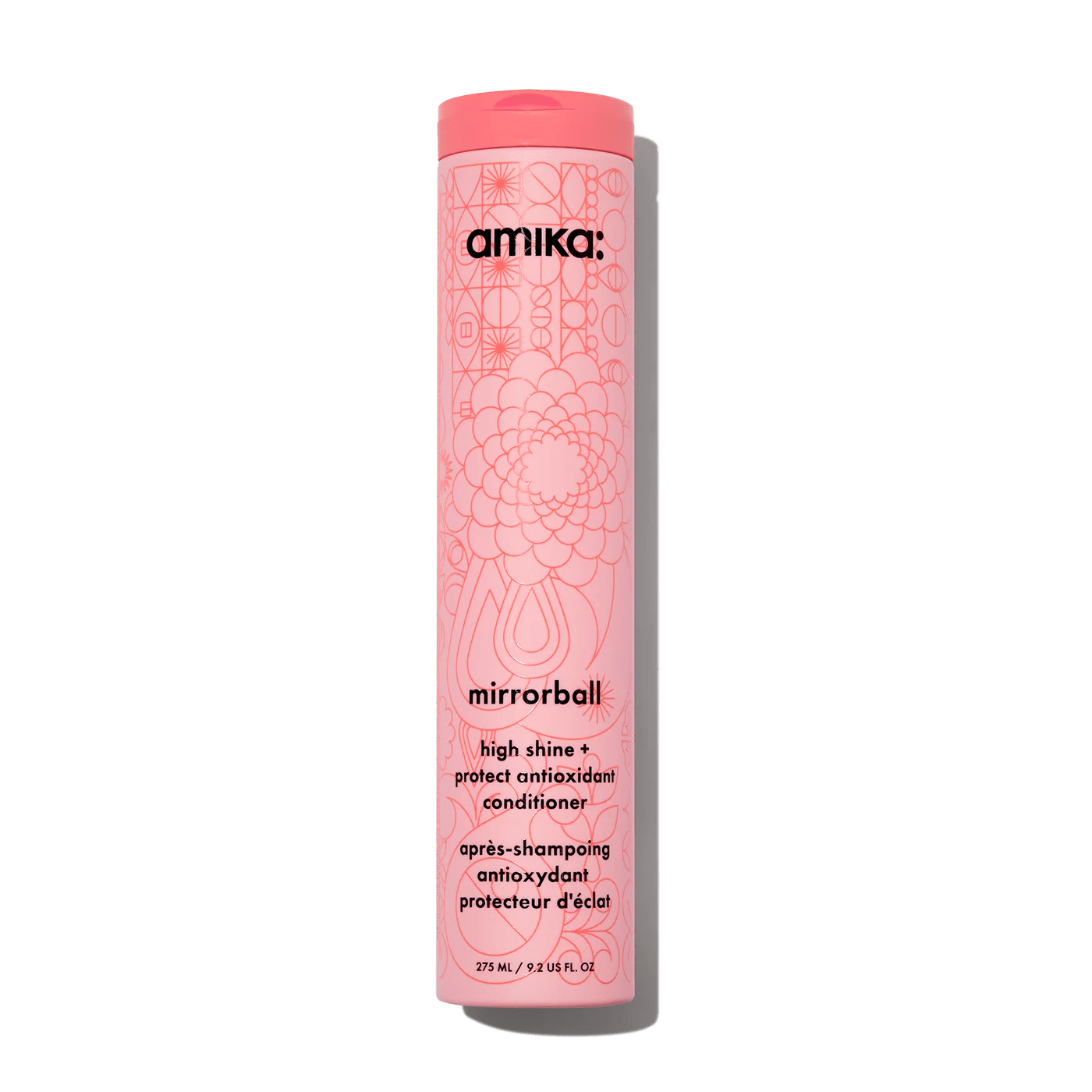 Amika mirrorball high shine protect antioxidant conditioner.
