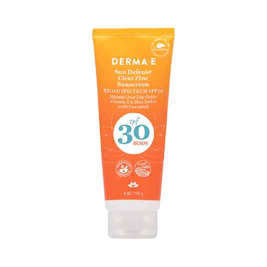 Derma E Sun Defense Clear Zinc Sunscreen SPF30 Body.
