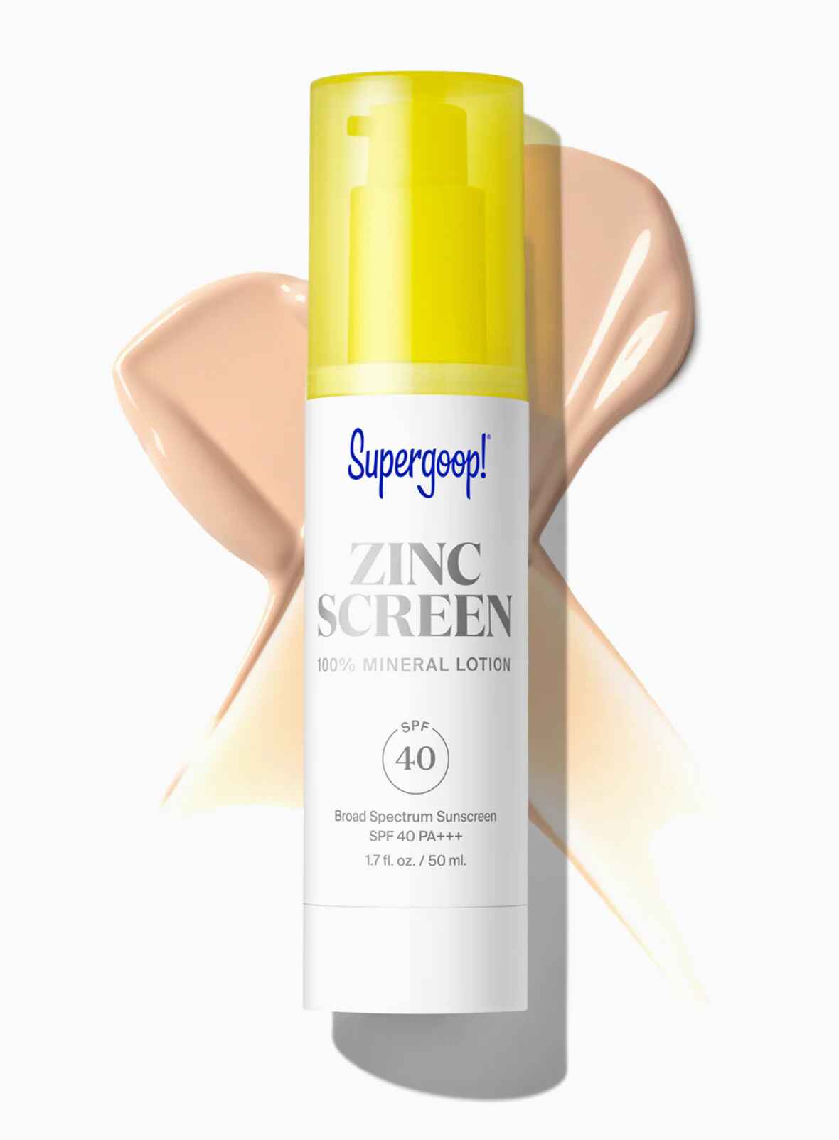 Supergoop Zincscreen 100 Mineral Lotion SPF 40.
