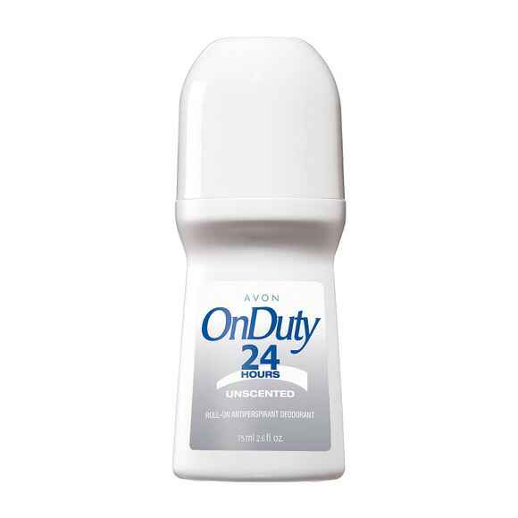 Avon On Duty Unscented Roll-On Antiperspirant Deodorant.