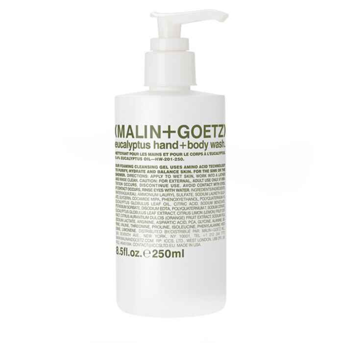 malin goetz eucalyptus hand body wash.