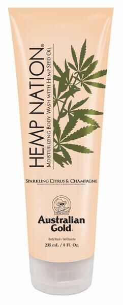 Australian gold HEMP NATION SPARKLING CITRUS & CHAMPAGNE BODY WASH.