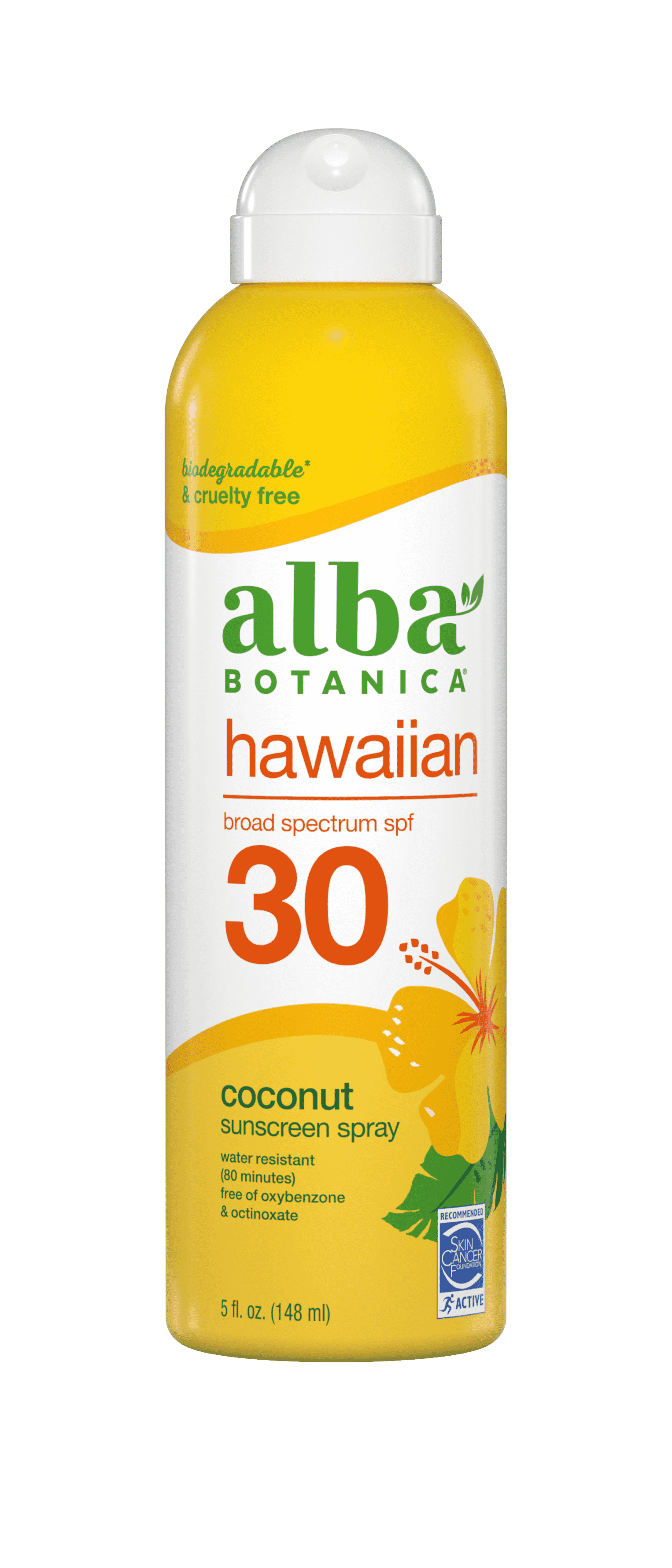 Alba Botanical Hawaiian Sunscreen Coconut Sunscreen Spray SPF 30.