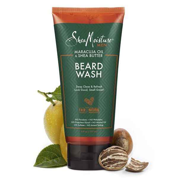 Shea Moisture Maracuja Oil and Shea Butter Beard Wash Deep Clean and Refresh.