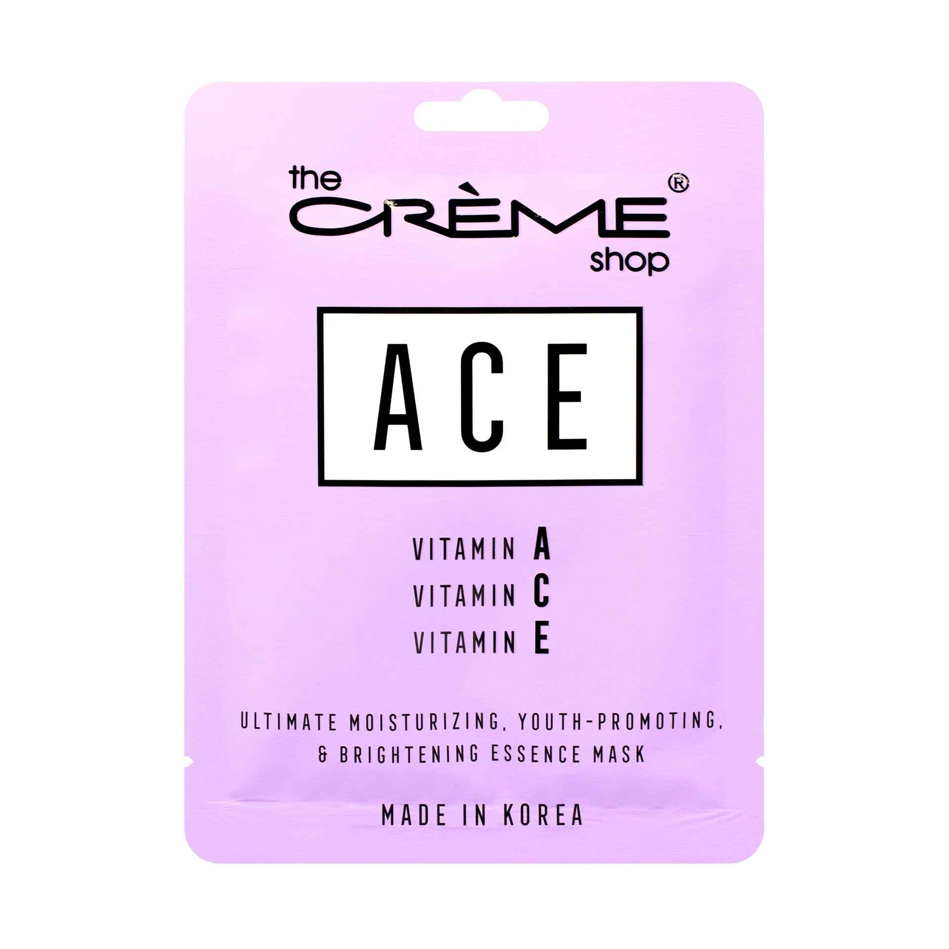 The Creme Shop ACE ESSENCE SHEET MASK YOUTH PROMOTING and BRIGHTENING.
