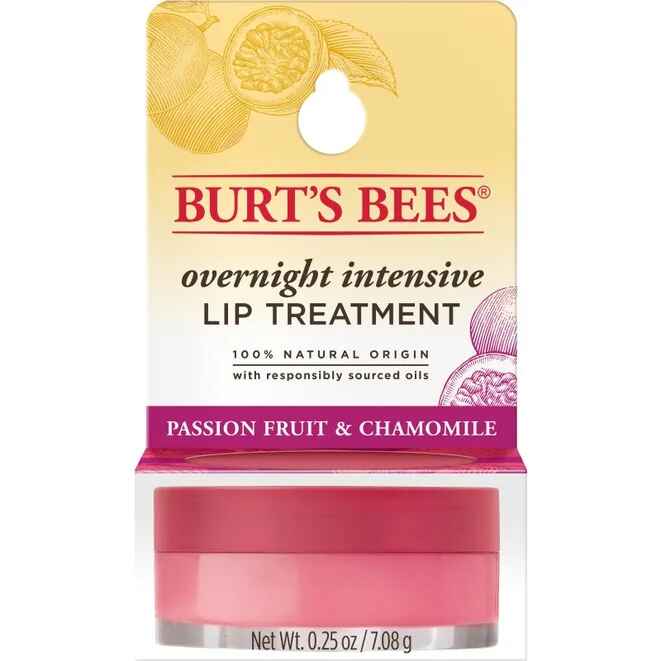 Burt's Bees Overnight Lip Treatment Passion Fruit and Chamomile.