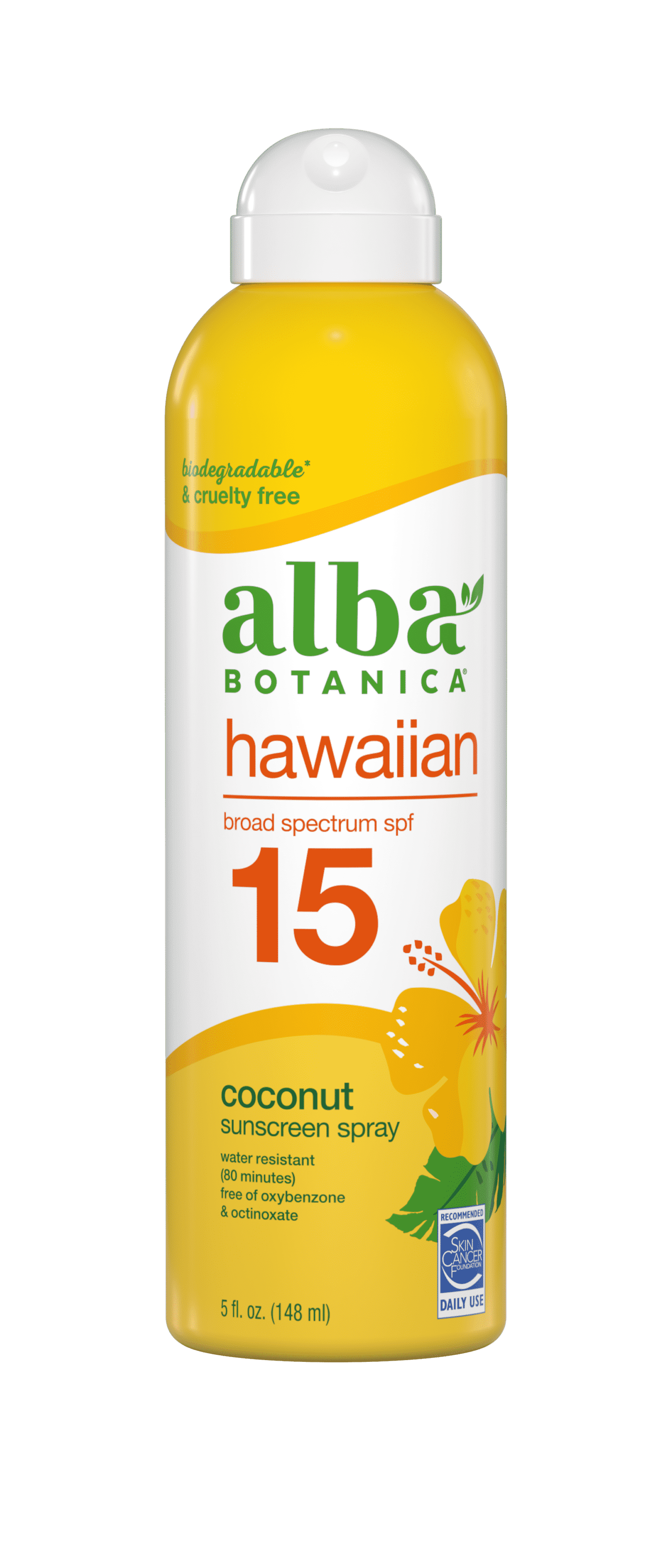 Alba Botanical Hawaiian Sunscreen Coconut Sunscreen Spray SPF 15.