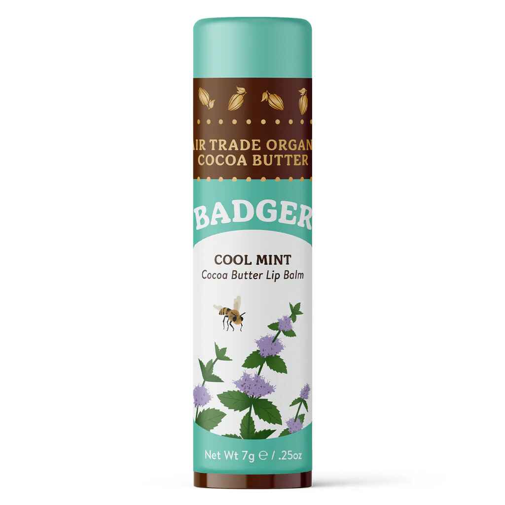 Badger Cocoa Butter Lip Balm - Cool Mint.