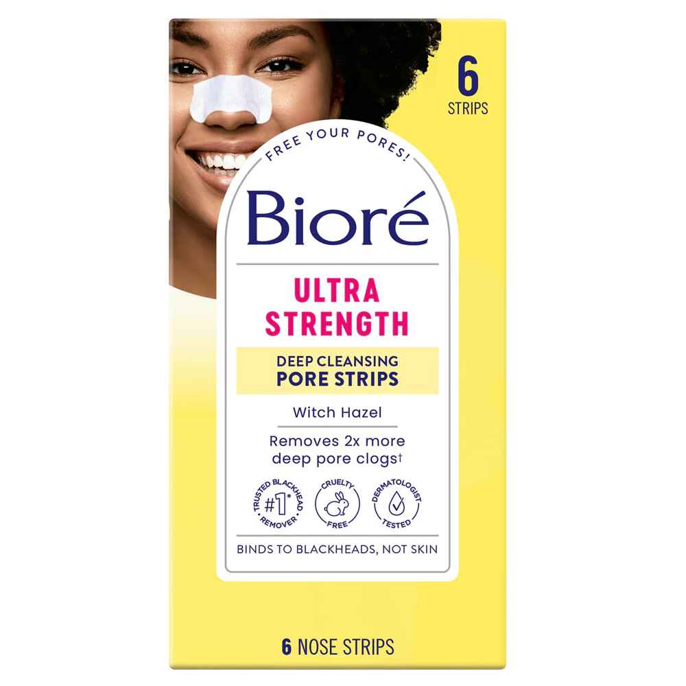 biore ULTRA STRENGTH DEEP CLEANSING PORE STRIPS.