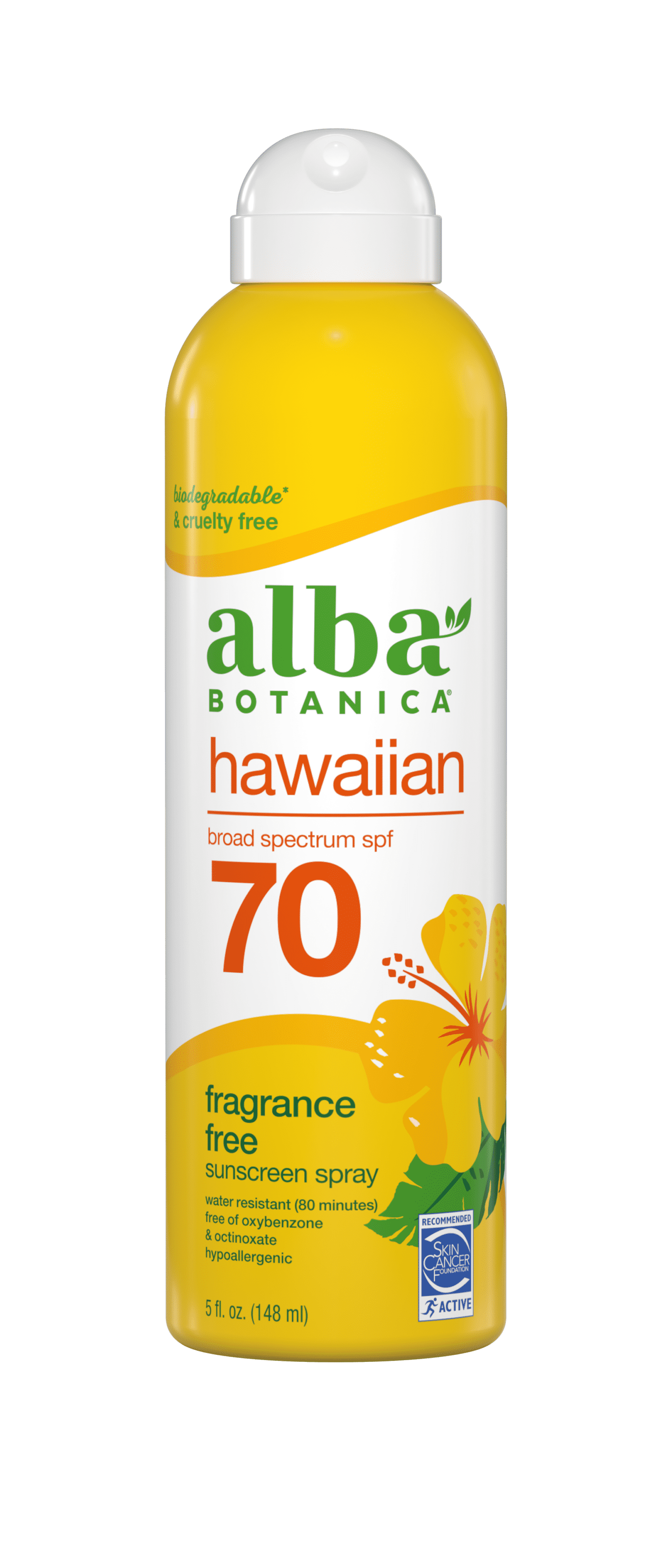 Alba Botanical Hawaiian Sunscreen Fragrance Free Sunscreen Spray SPF 70.