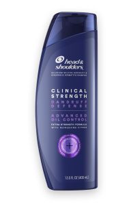 Head and shoulders CLINICAL STRENGTH DANDRUFF DEFENSE ADVANCED OIL CONTROL SHAMPOO.