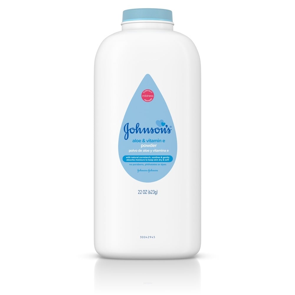 Johnsons Baby Aloe and Vitamin E Powder.