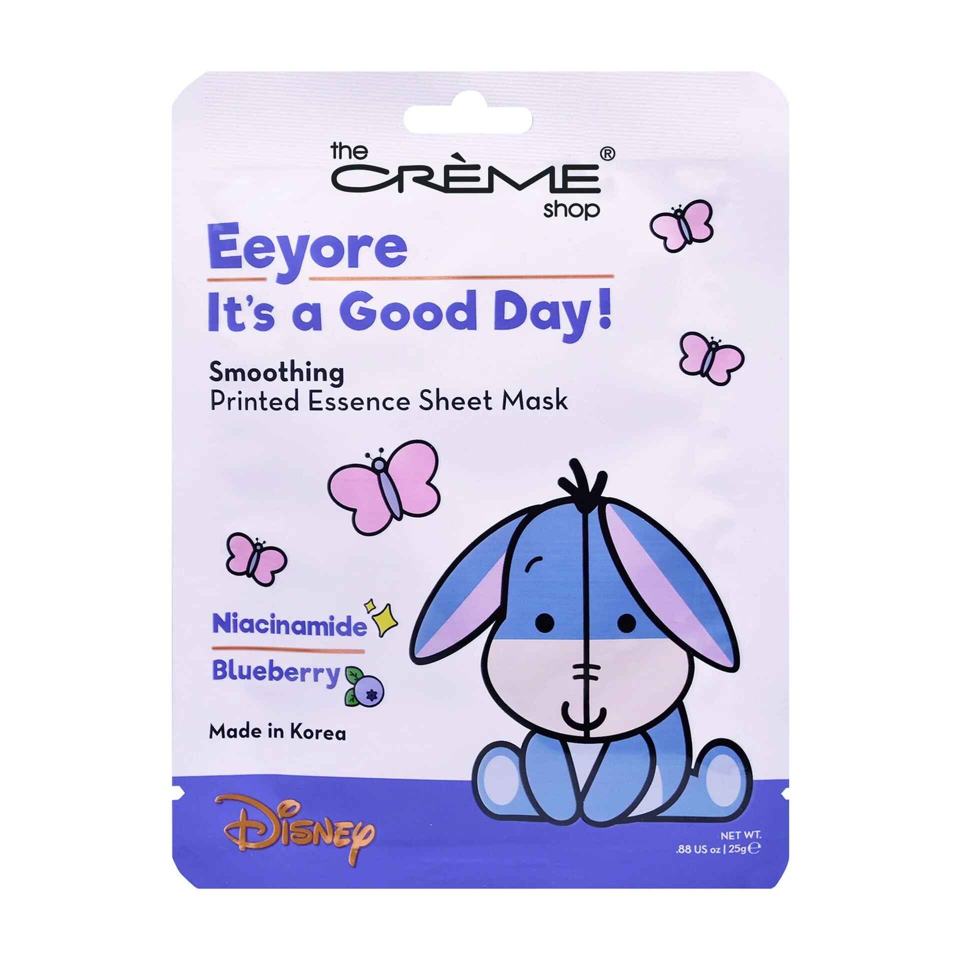 The Creme Shop ITS A GOOD DAY EEYORE PRINTED ESSENCE SHEET MASK.