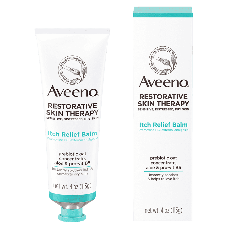 AVEENO RESTORATIVE SKIN THERAPY ITCH RELIEF BALM.