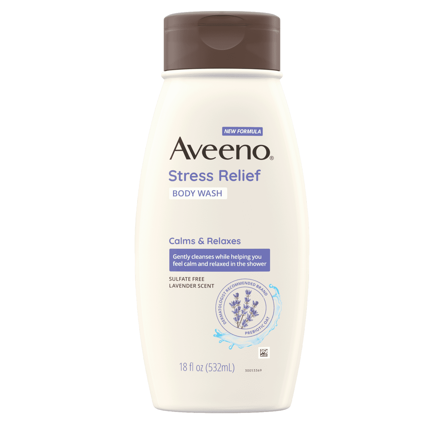 AVEENO STRESS RELIEF RELAXING OAT BODY WASH, LAVENDER SCENT.