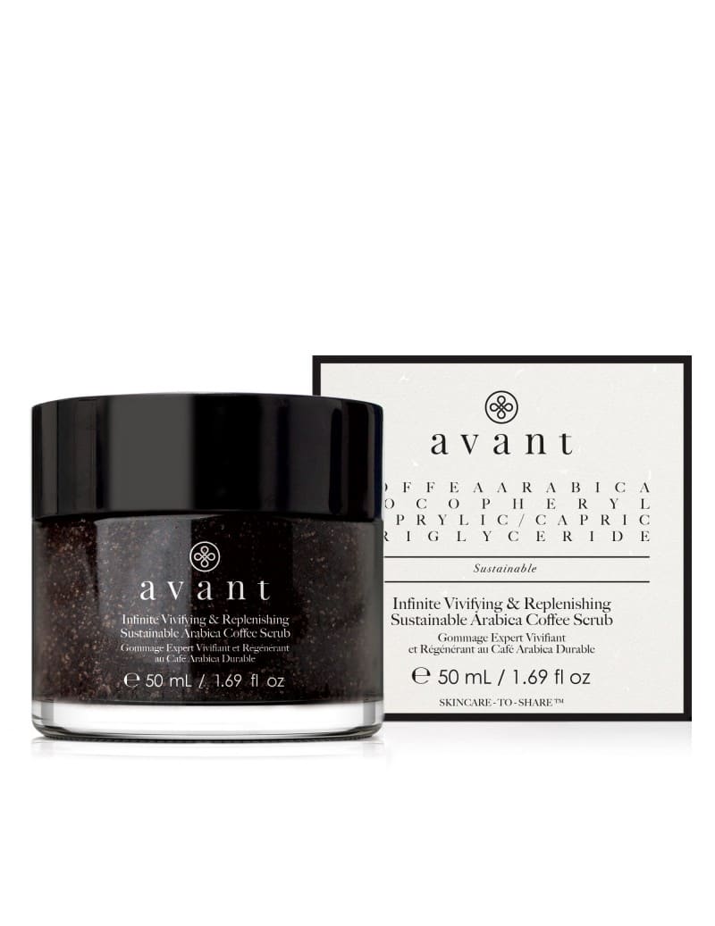 Avant skincare Infinite Vivifying & Replenishing Sustainable Arabica Coffee Scrub.