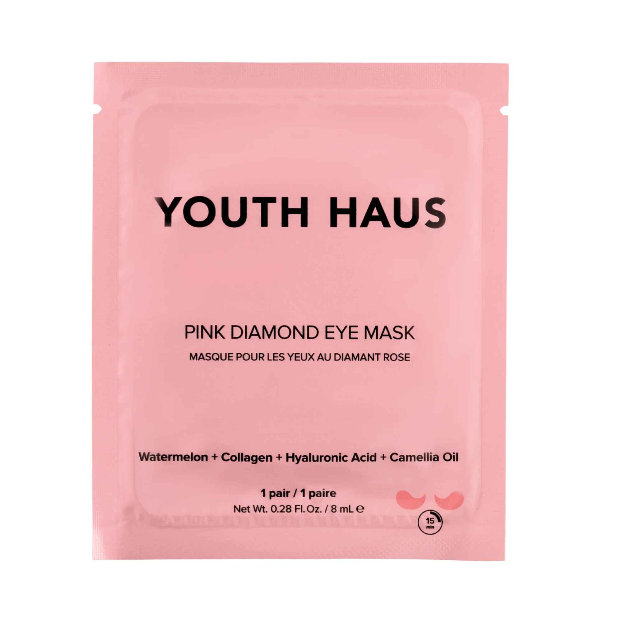 Skin Gym Youth Haus Pink Diamond Eye Mask Single.