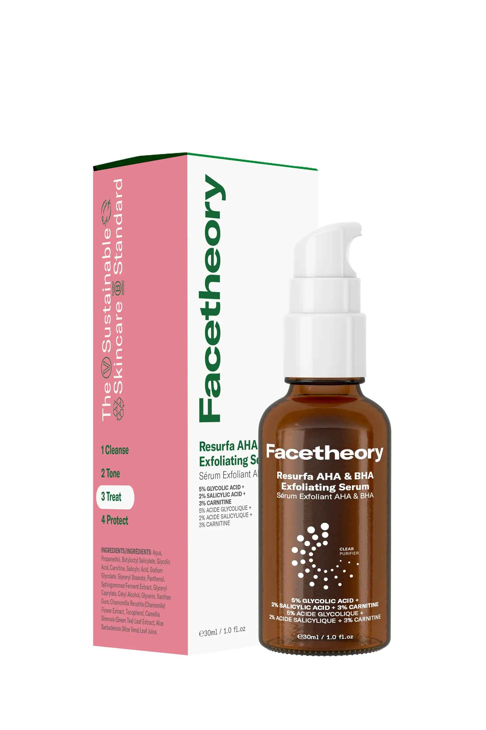 Facetheory Resurfa AHA BHA Exfoliating Serum.