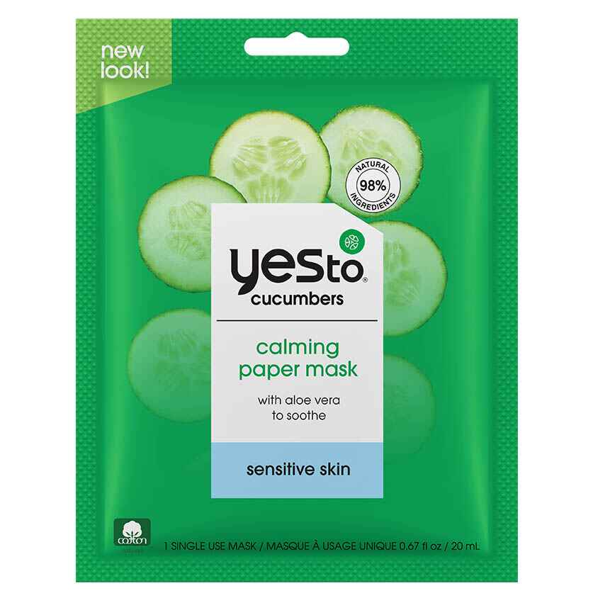 Yes to Cucumbers Calming Paper Mask Single Use.