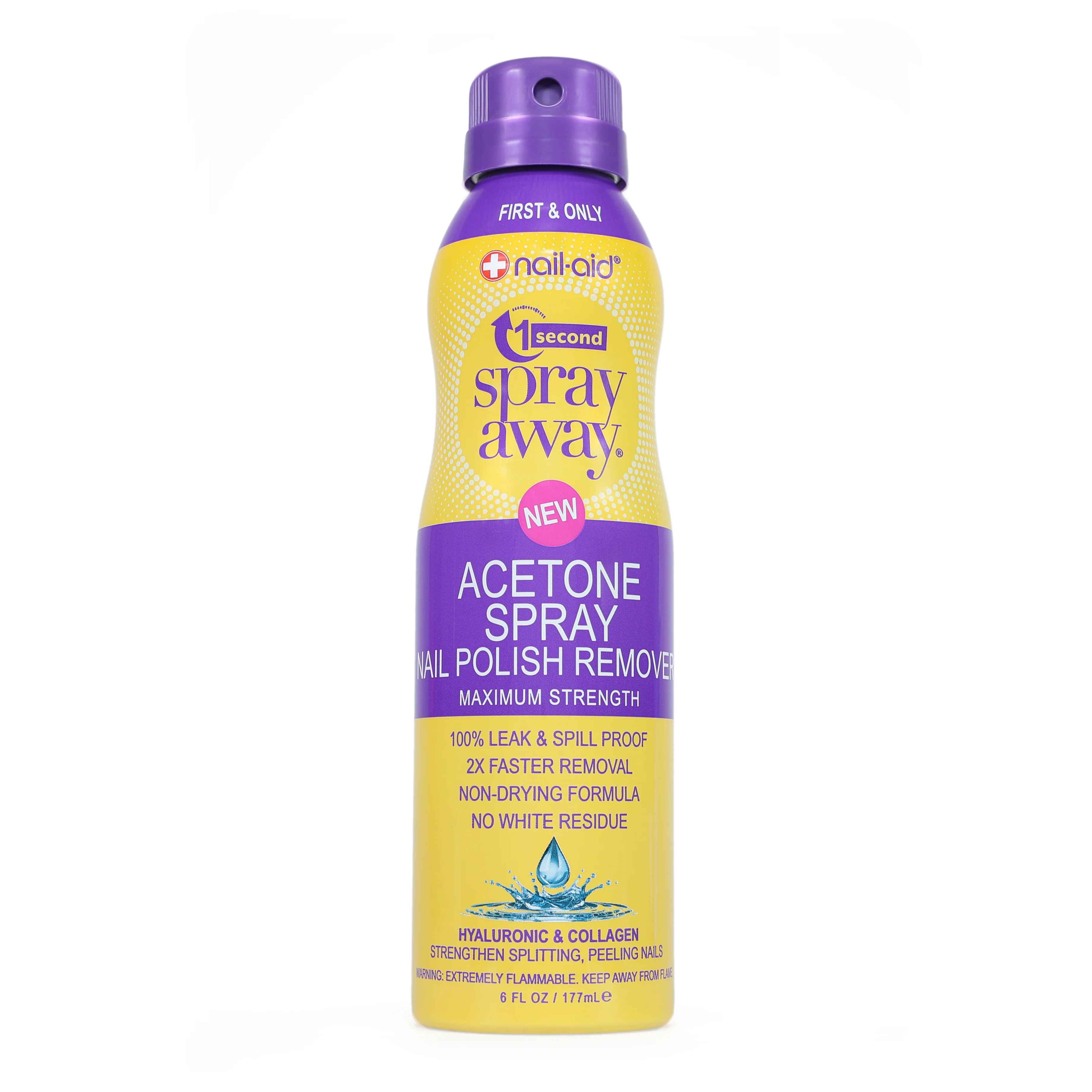 Nail Aid Acetone Spray Remover for splitting peeling nails.