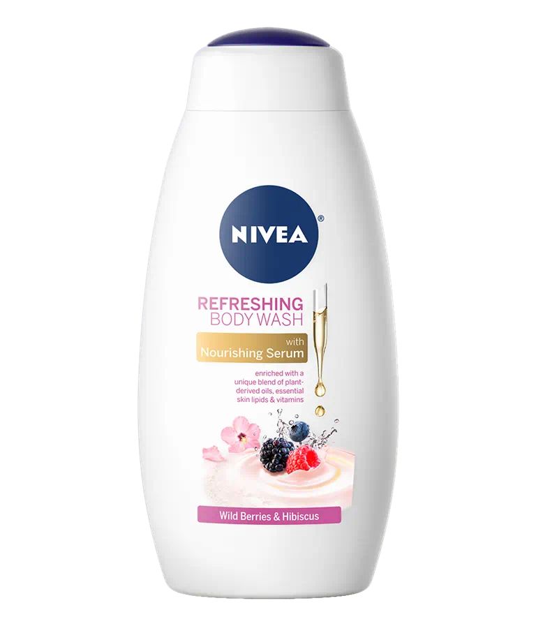 Nivea REFRESHING WILD BERRIES AND HIBISCUS WITH NOURISHING SERUM.