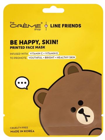 the-creme-shop-be-happy-skin-brown-printed-essence-sheet-mask-vitamin-c-vitamin-e.